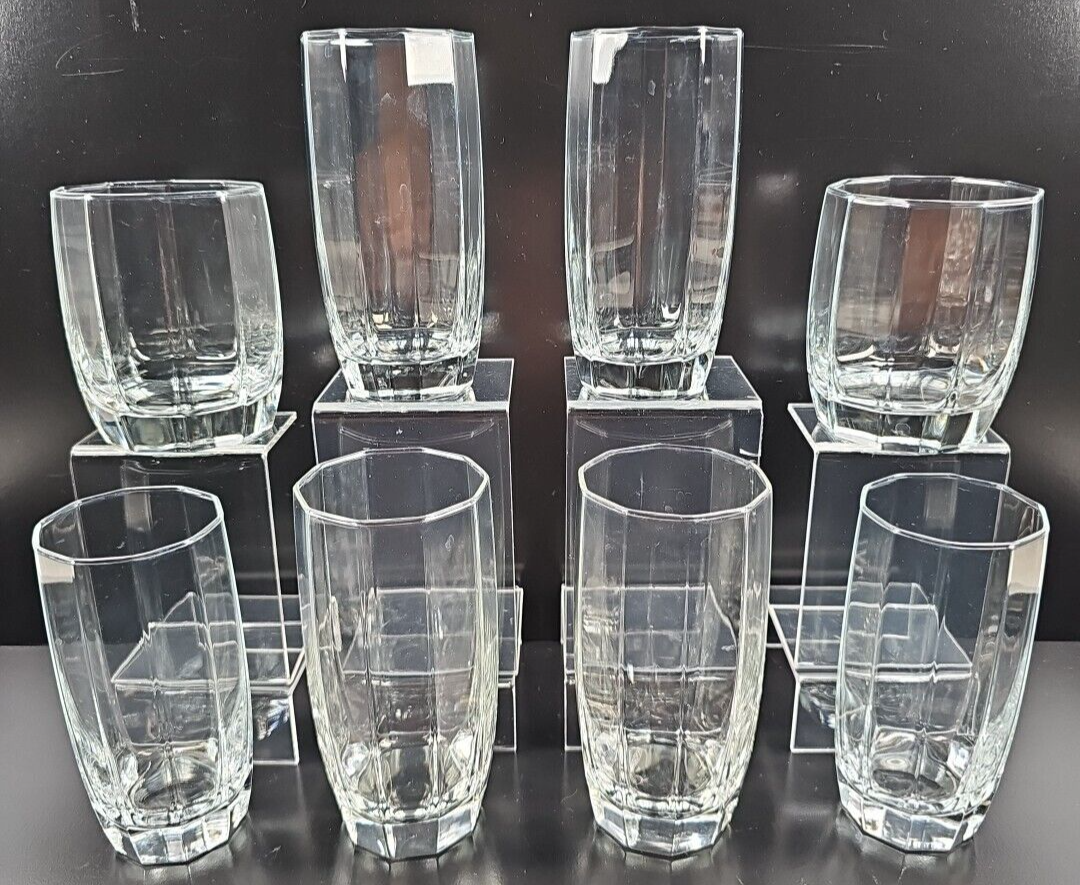 Primary image for 8 Pc Cristal D'Arques Laser Cooler Double Old Fashioned Tumblers Clear Optic Lot