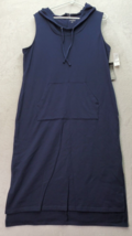 SOHO New York &amp; Company Sweater Dress Womens Large Navy Street Drawstring Hooded - £18.38 GBP