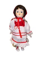 Vtg Musical little Red Riding Hood Porcelain Doll W/ Stand 15” Plays WHO’s AFRA - £31.46 GBP