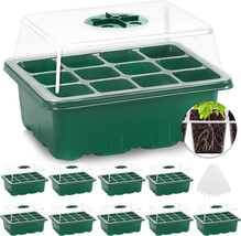 10 Packs Seed Starter Tray Seed Starter Kit with Humidity Dome (120 Cell... - $24.86
