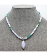 Jay King DTR Sterling Silver Blue Lace Agate &amp; Turquoise Beaded Pendant ... - £54.92 GBP