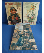 Ferry Morse Seed Co Flower Garden Vintage 3pc Out of Print Metal Sign Se... - £25.82 GBP