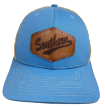 Southern Hat Leather Baseball Hat Cap Mesh Back Adjustable Blue Richardson - £27.17 GBP
