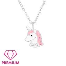 Unicorn Necklace 925 Silver with Crystals - £14.93 GBP