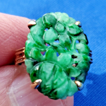 Earth mined Jade Antique Ring Art Deco Engagement Setting 14k Gold Size 6 - $45,999.57 MXN