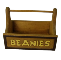 Vintage Beanies Handmade Wooden Toolbox Storage with Handle 13 x 8 in - £54.83 GBP