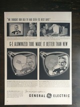 Vintage 1952 General Electric GE Aluminized Tube Full Page Original Ad 622 - £5.44 GBP