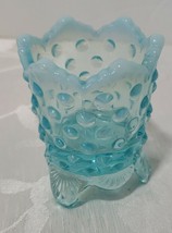 Fenton Glass Colonial Blue Hobnail Toothpick Holder 3&quot; Height - Excellent! - £13.74 GBP