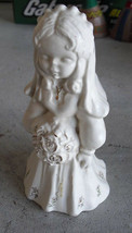 Vintage Hollow Hand Made Ceramic Bride Girl Figurine 5 1/4&quot; Tall - £14.24 GBP