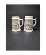 Cheers Around The World Stein Set, Vintage Beer Mugs, Ceramic Steins, Ba... - $376.33 MXN