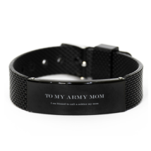 Lovely Army Mom Black Shark Mesh Bracelet,  I am blessed to call a soldier my mo - $24.70