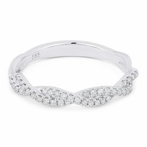 0.25 ct Round Diamond Anniversary Band Stackable 14k White Gold Right-Hand Ring - £668.25 GBP