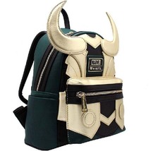 Disney Marvel Loki Thor Model PU leather Backpack Ox Horn Travel Laptop Bag Chil - £72.74 GBP