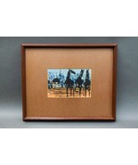 Shuzo Ikeda Japan Horses Scene Small Framed Woodblock Print - $99.99