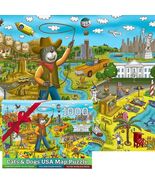 GERJATO Cats &amp; Dogs USA Map Puzzle 1000pc with Poster &amp; Saver Sheets - $5.35 CAD