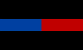Thin Blue Line Half Blue Half Red Line Exterior REFLECTIVE Fire Police Decal - £3.36 GBP+