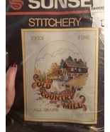 Sunset Old Country Mill Stitchery Crewel Kit #2434 Fits Frame 14” X 18”  - £16.31 GBP