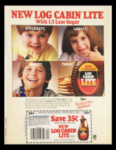 1986 Log Cabin Lite Syrup Product Circular Coupon Advertisement - $18.95