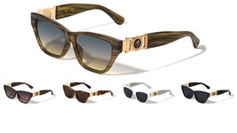 KLEO WOMENS CAT EYE GOLD LION HEAD MEDALLION SUNGLASSES RETRO DESIGNER F... - $12.95