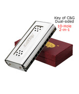 10-Hole Dual-sided Harmonica ,Double Face C&amp;G Tone Blues Harp - $29.00