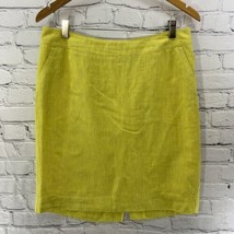 Merona Pencil Skirt Womens Sz 10 Linen Lime Green Short - £9.29 GBP