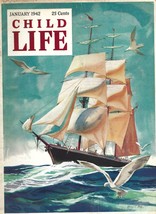 January 1942 Child Life magazine-Henry Pitz Cover - £7.46 GBP