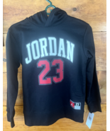 NIKE AIR &quot;JORDAN 23&quot; PULL-OVER BLACK HOODIE BOYS MEDIUM 10-12 - $364.65 MXN