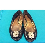 KATE SPADE OLLIE PEEP TOE PEARL ENBELLISHED FLATS - WOMENS SIZE 8 1/2  F... - $40.19 CAD