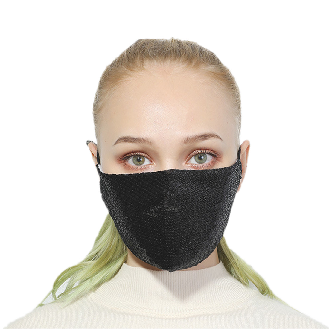 Cotton Face Mouth Mask Anti-fog Dust Washable Reusable Black And Gold 2 Pcs