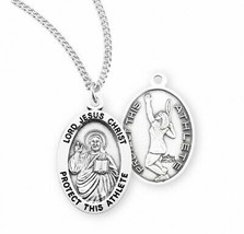 Jesus Christ Sterling Silver Women&#39;s Tennis Necklace Medal Necklace - £48.72 GBP