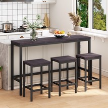Modern Design Kitchen Dining Table,Pub Table,Long Dining Table Set - Dark Gray - £187.00 GBP