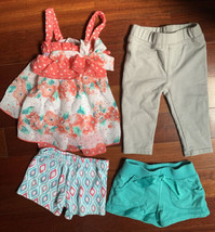 Small Baby Clothes Infant Doll Shorts Pants Top Lot Of 4 Spring summer - £6.30 GBP