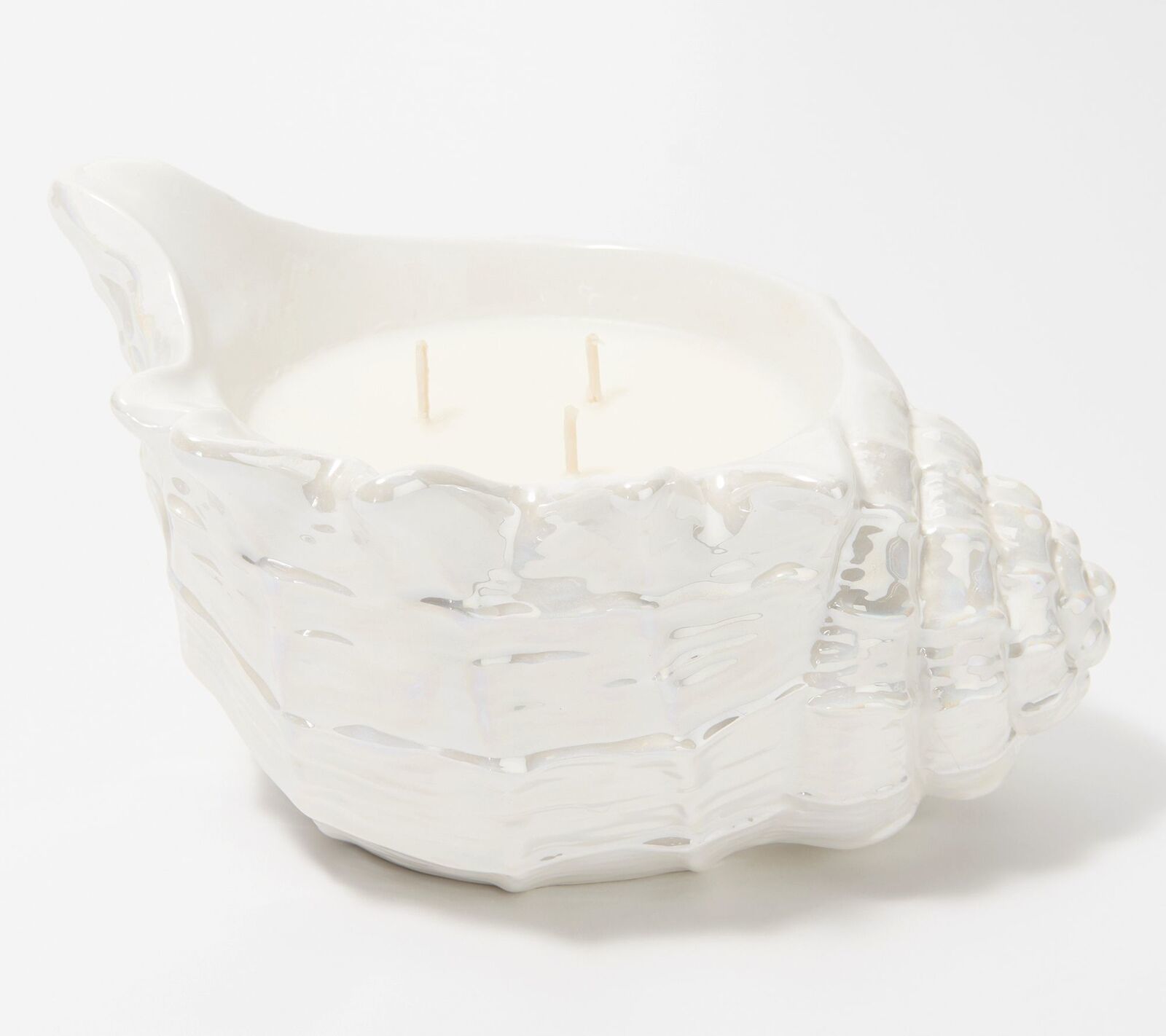 HomeWorx by Harry Slatkin Seashell Conch Filled Candle in White  USED - $48.49