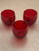 Red Glass Tea Light Candle Holder-Lot of 3 Vintage Small Fast Shipping - $4.95