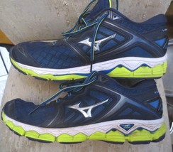 Mizuno Wave Sky WaveKnit Men&#39;s Size 15 Running Shoes FLV 0217 Blue Black... - £44.69 GBP