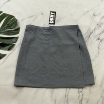 DKNY Womens Vintage 90s Mini Wrap Skirt Size 2 New Gray Blue Silk Cotton - £23.26 GBP