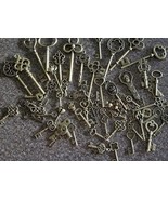 60+ Antique Bronze Vintage Skeleton Keys~ DIY~JEWELRY~ MANY SHAPES &amp; SIZ... - $42.13 CAD