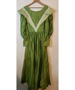 Cottage Core Vintage Prairie Victorian 70s UNIQUE Green Gown Dress Victo... - $166.57 CAD