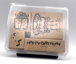 Stampin Up! Bold Birthday 4 Pc Stamp Set, Retired, Complete, never used - £7.81 GBP