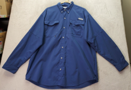 Columbia Shirt Mens Size XL Blue Vented PFG Performance Fishing Gear Button Down - £14.50 GBP