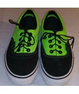 VANS SKATER SHOES NEON GREEN &amp; BLACK WOMENS US 5.5 VERY CLEAN - $20.12