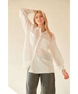 Davi &amp; Dani Crinkled Jacquard Button Down Shirt - $80.80 CAD
