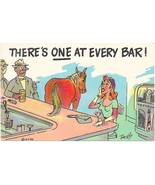 THERE&#39;S ONE AT EVERY BAR! Dexter Press Postcard TONY ROY Cartoon Art 1958 - $170.16 MXN