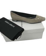 NEW $595 Giorgio Armani Classic Suede Shoes (Flats)!  US 7  Euro 37  Gra... - $300.88 CAD