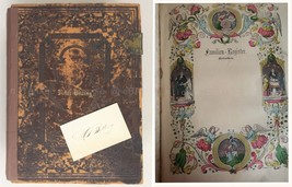 1858 Antique German Bible Pa Isaac Bitting W Card Fraktur Ot Nt Apocrypha - £97.30 GBP
