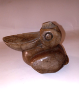 Carved Stone Pelican Figurine Paperweight Vintage - $17.00
