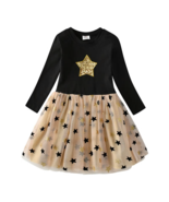 NEW Flip Sequin Gold Star Girls Long Sleeve Christmas Tutu Dress 3-4 - $12.99