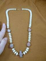 CR510-14 Fairy Stone CHRISTIAN CROSS Lucky Crystal 24&quot; mother of pearl n... - $123.99