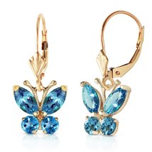 Galaxy Gold GG 14k Solid Yellow Gold Butterfly Earrings with 1.24 Carat ... - £318.13 GBP