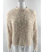 Altard State Mock Neck Fuzzy Sweater Sz XXS Womens Pastel Pink Yellow Lo... - $728.58 MXN